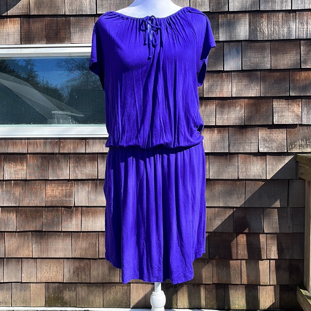 Joe Fresh Tee Shirt Dress with Elastic Waist, Drawstring Neckline & 2 Pockets.